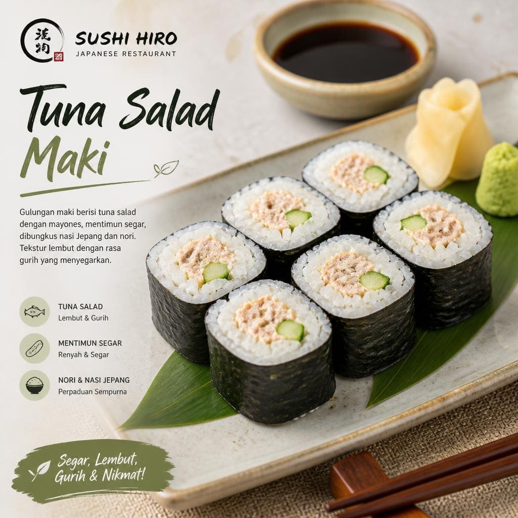 Tuna Salad Maki Sushi Hiro menu maki tuna salad